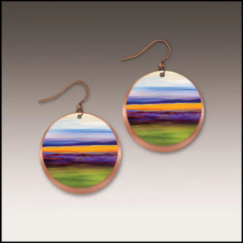 Multicolor Horizon Abstract Disc Layer Handmade Earrings by Illustrated Light & DC Designs Multicolor Horizon Abstract Disc Layer Handmade Earrings by Illustrated Light & DC Designs