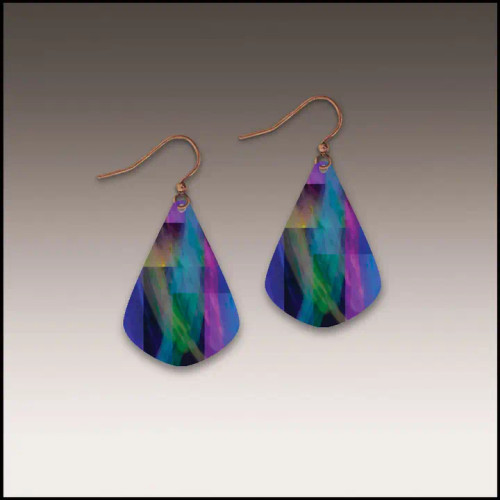 Purple Rainbow Abstract Short Drop Earrings by Illustrated Light & DC Designs Purple Rainbow Abstract Short Drop Earrings by Illustrated Light & DC Designs