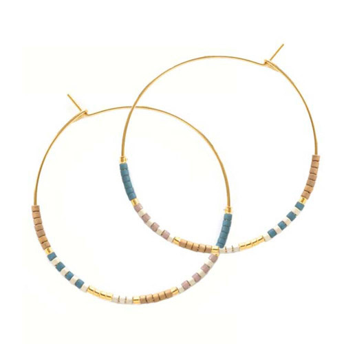 Japanese Seed Bead Hoops Sky