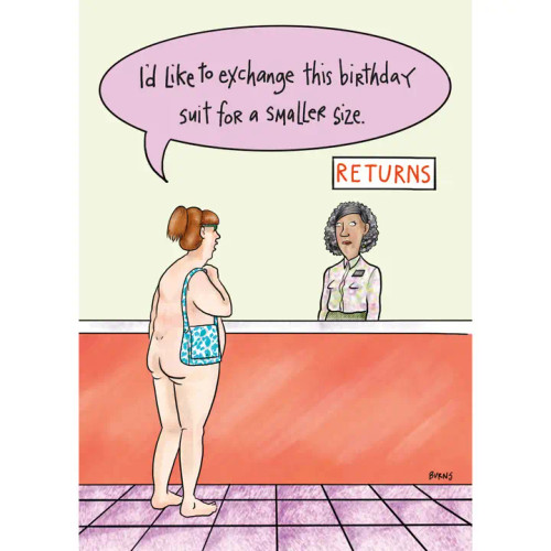 Birthday Suit Exchange Card