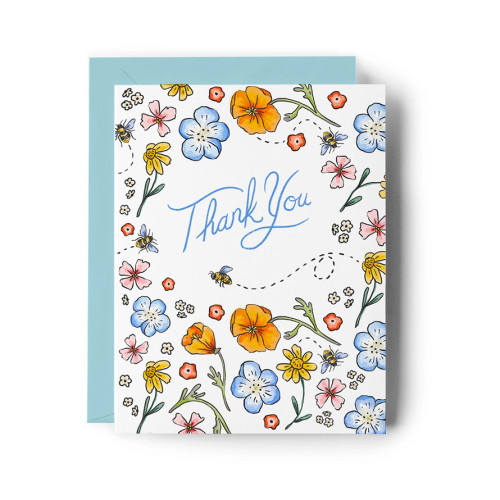 Wildflower Thank You Card from Brenna Daugherty Illustration