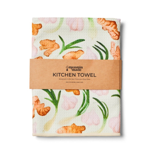 Ginger Garlic Scallion Kitchen Towel from Menmin Made