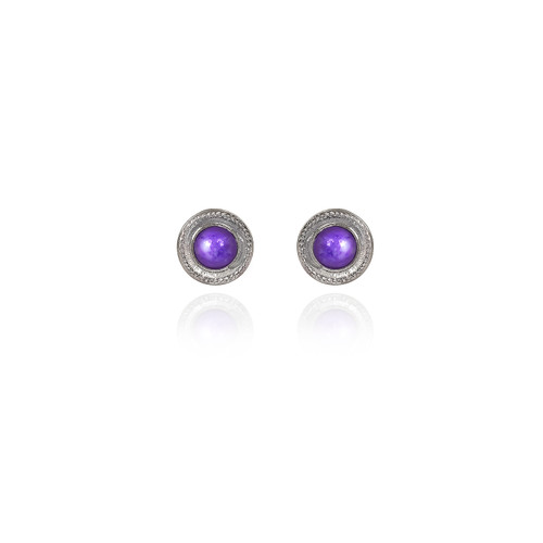  Dainty Charoite Post Earring
