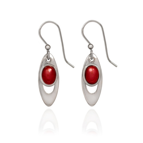 Long Open Oval with Jade Drop Earrings 