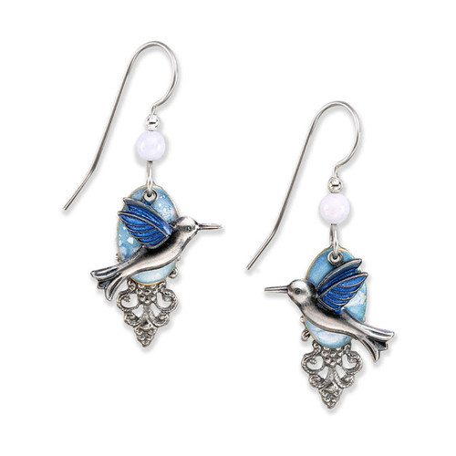 Hummingbird on Clouds Earring