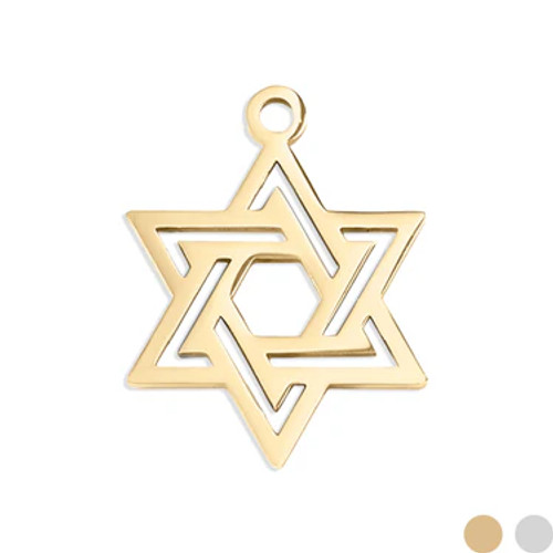 Star of David Charm – 18K Gold Stainless Steel