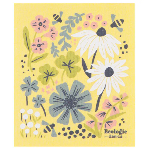 Bees and Blooms Swedish Dish Cloth From Ecologie by Now Designs