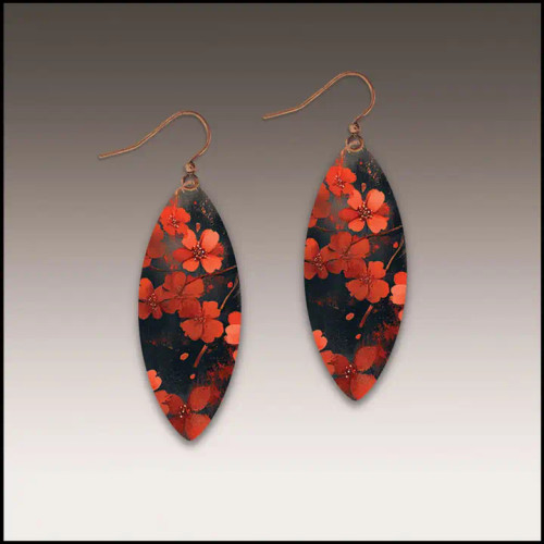 Dark Blossom Leaf Point Earrings – from Illustrated Light & DC Designs