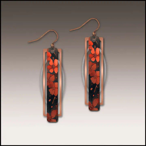 Dark Blossom Geometric Metal Accent Earrings – from Illustrated Light & DC Designs