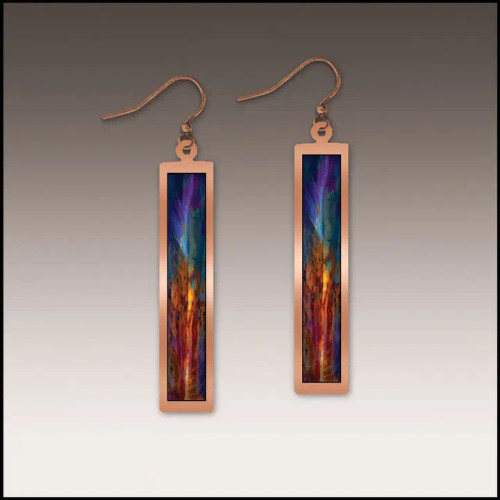 Canyon Rust Abstract Copper Showcase Rectangle Earrings – from Illustrated Light & DC Designs