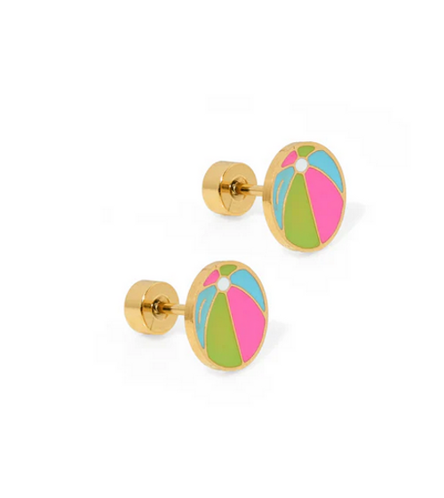 Beach Ball Screwback Stud Earrings by Linny Co.