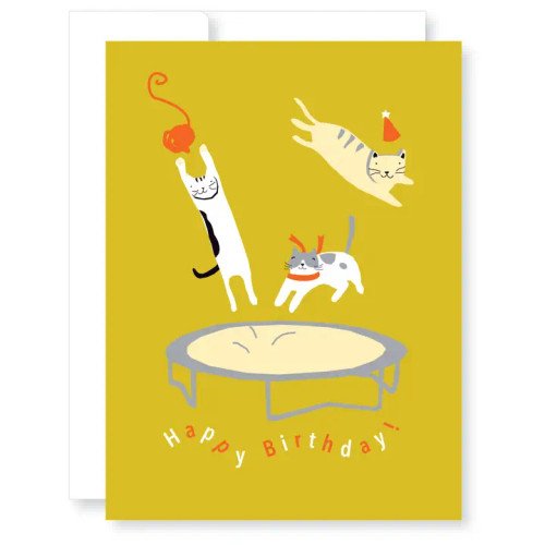 Birthday – Cat Trampoline Party Card from GreatArrow Graphics