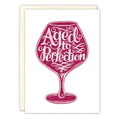 Aged To Perfection Wine Birthday Card
