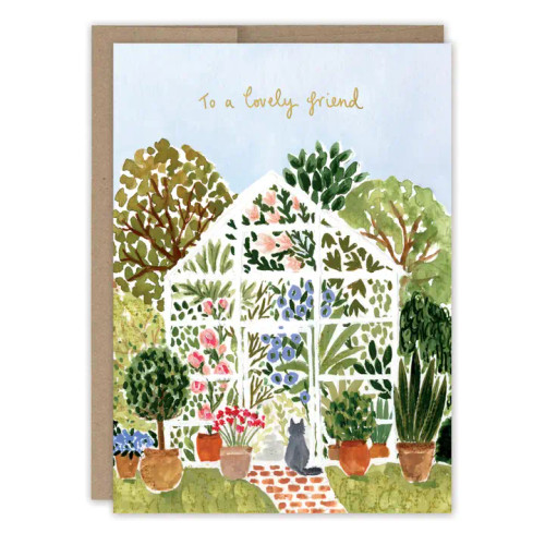 To A Lovely Friend Green House Birthday Card