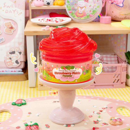 Strawberry Fields Forever Glitter Slime – from Kawaii Slime Company