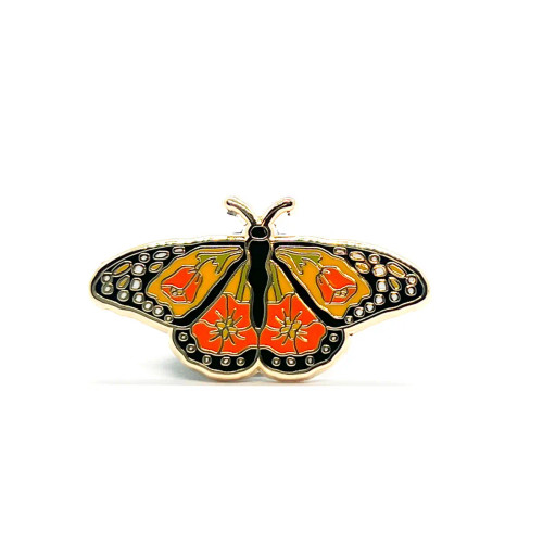 Monarch Butterfly California Poppy Enamel Pin – from Brenna Daugherty Illustration Monarch Butterfly California Poppy Enamel Pin – from Brenna Daugherty Illustration