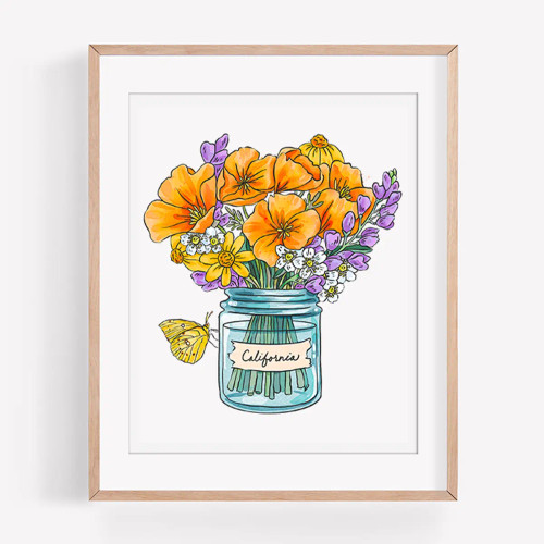California Wildflowers Poppy Bouquet Art Print – from Brenna Daugherty Illustration California Wildflowers Poppy Bouquet Art Print – from Brenna Daugherty Illustration