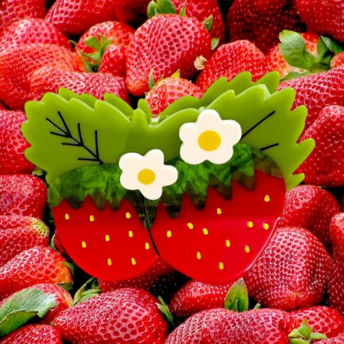 Large Strawberries and Flowers Hair Claw Clip – from Jenny Lemons
