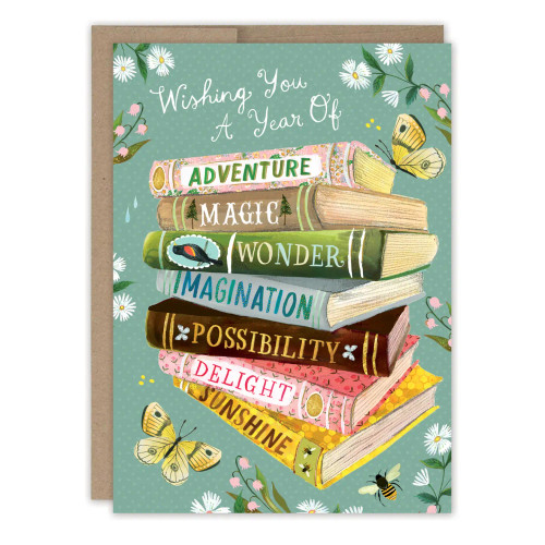 A Year of Wishes Book Stack Birthday Card from Biely & Shoaf A Year of Wishes Book Stack Birthday Card from Biely & Shoaf