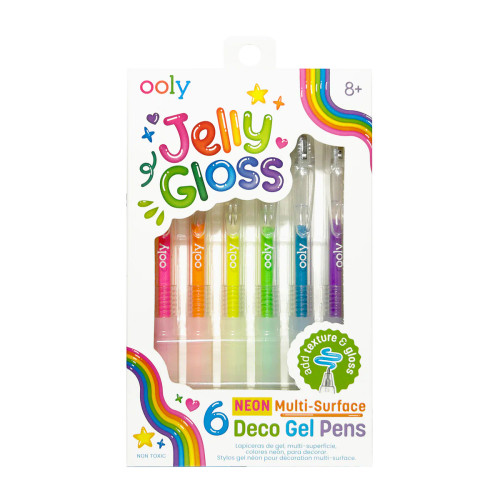 Jelly Gloss: Neon Multi-Surface Deco Gel Pens Set of 6 – from Ooly