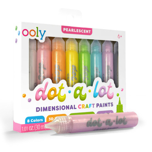 Dot-a-Lot 3D Dimensional Craft Paint – Pearlescent Set of 8 – from Ooly