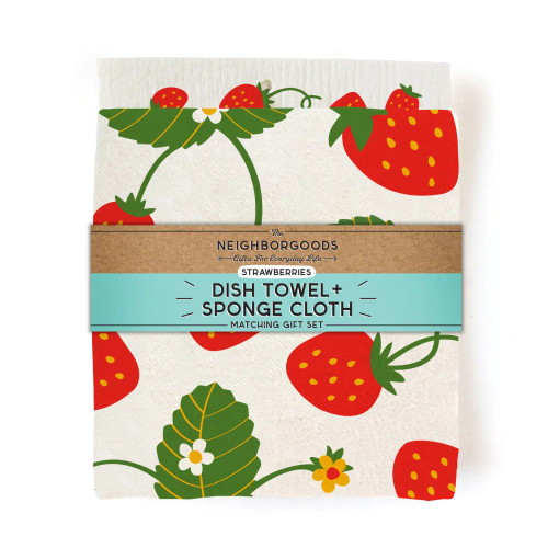 Strawberry - Tea Towel + Sponge Cloth Set – from The Neighborgoods