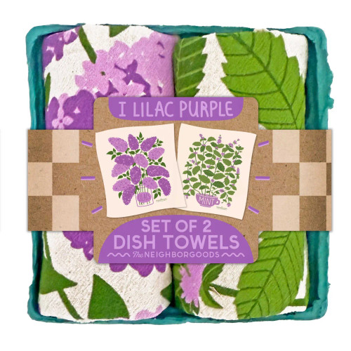 I Lilac Purple (Mint, Lilac) – Tea Towel Set of 2 – from The Neighborgoods