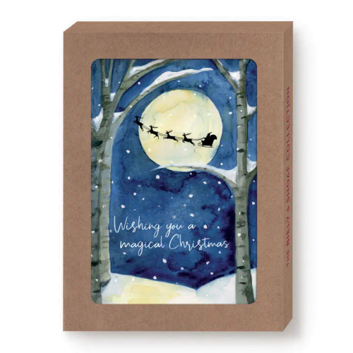 Santa in the Sky Holiday Boxed Cards from Biely & Shoaf