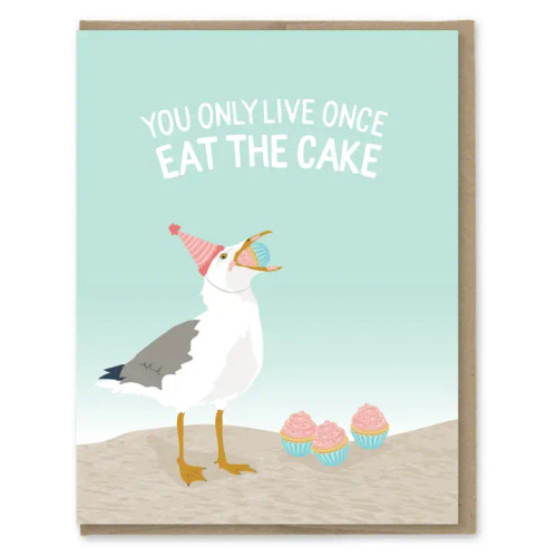 Eat the Cake Seagull Birthday Card from Modern Printed Matter