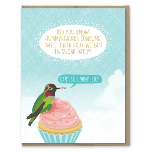 Hummingbird Sugar Birthday Card from Modern Printed Matter