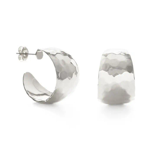 Hammered Vintage Style Silver Hoops from Amano Studio
