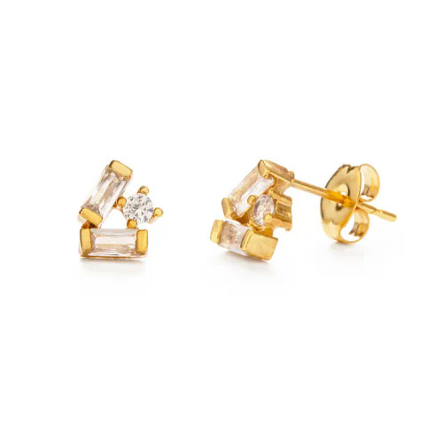 Baguette Crystal Cluster Stud Earrings from Amano Studio