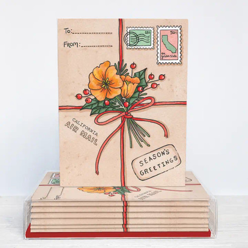 California Poppy Holiday Package Boxed Cards from Brenna Daugherty Illustration