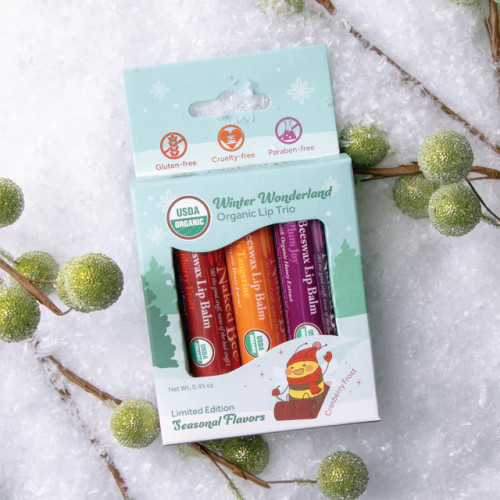 Winter Wonderland Organic Lip Trio from The Naked Bee