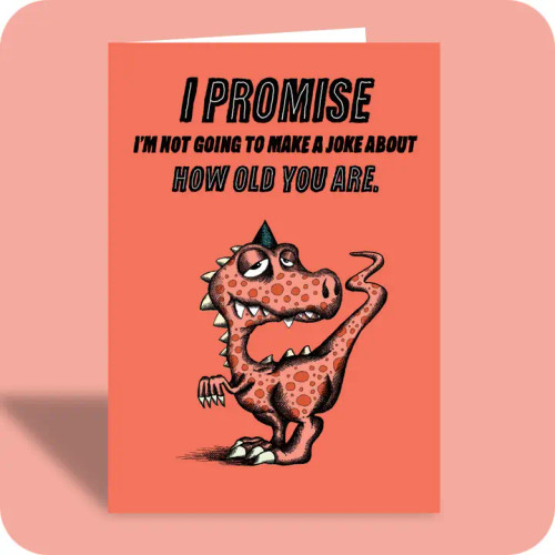 Dinosaur Birthday Card from Bald Guy Greetings