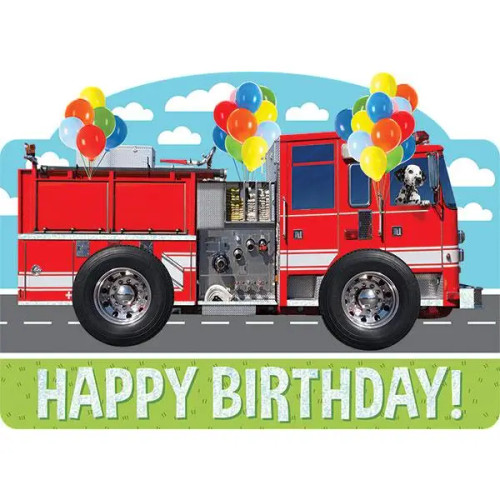Fire Truck Foil Birthday Card from Paper House Productions
