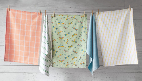 Dragonfly Dishtowels Set of 5 from Now Designs by Danica