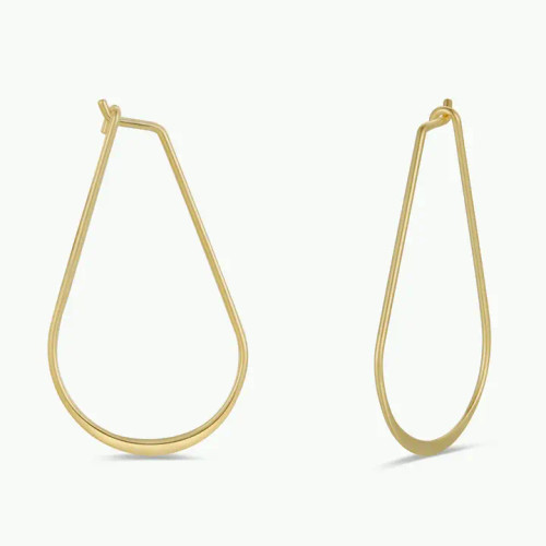 Gold Long Oval Hoop Earrings from JaxKelly