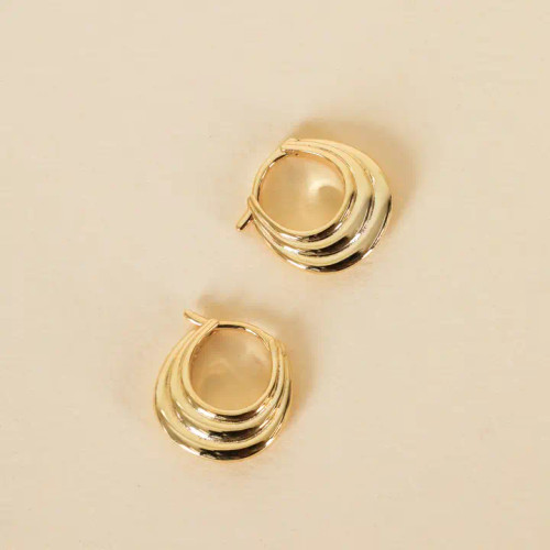 Gold Hoop Triple Arch Earrings from JaxKelly