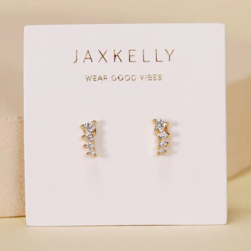 Mini Crawler White CZ Gold Earrings from JaxKelly