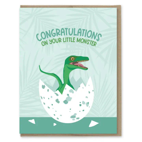 Little Monster Dino Baby Card from Modern Printed Matter