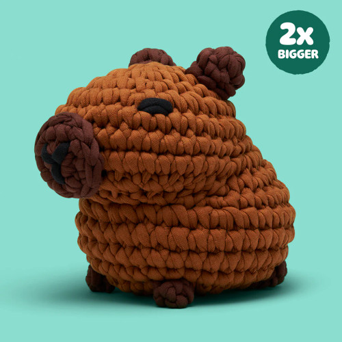 Hugh the Capybara Extra Squeezy Crochet Kit from The Woobles
