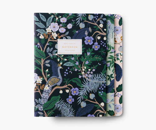 Assorted Set of 3 Peacock Notebooks from Rifle Paper Co.