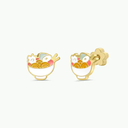 Ramen Enamel Flat Back Kids Earrings from JaxKelly