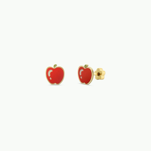 Apple Enamel Flat Back Kids Earrings from JaxKelly