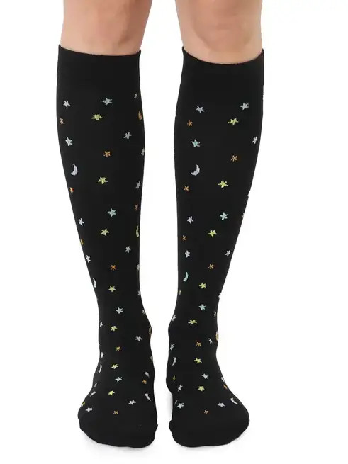 Moons & Stars – Black Compression Socks from Living Royal