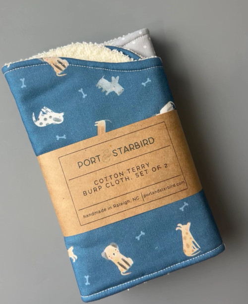 Good Dogs Burp Cloth Set of 2 from Port & Starbird