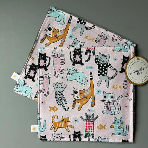 Cool Cats and Kittens Minky Crinkle Sensory Toy from Port & Starbird