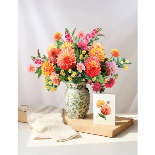 Dahlia Sunrise Pop-Up Bouquet from FreshCut Paper