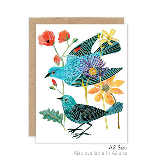 Morning Bluebirds Blank Card